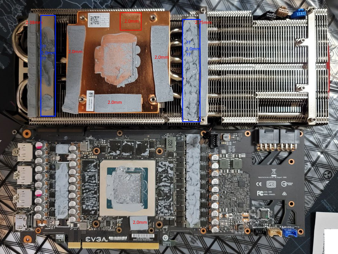 THERMAL PAD SIZES ON EVGA – GeForce RTX 3090 XC3 ULTRA GAMING 24GB